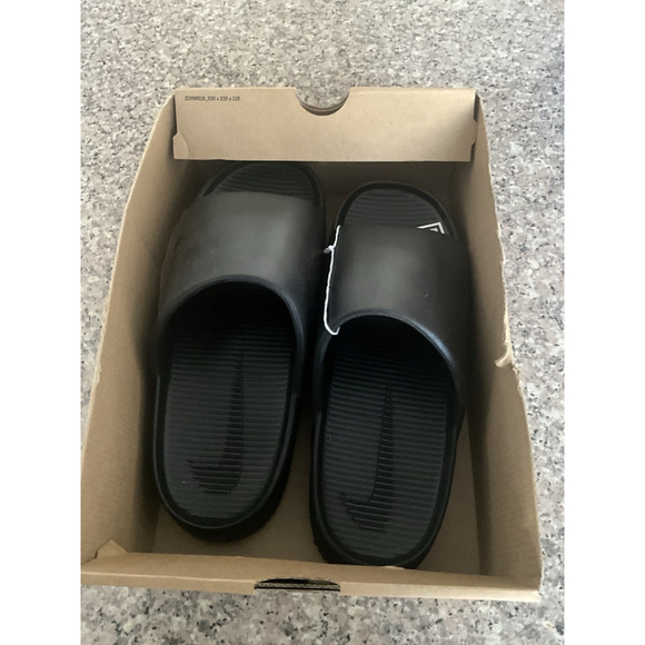 NEW Men’s NIKE CALM SLIDE BLACK / BLACK (FD4116 001) Sz 12 Comfort - Picture 3 of 7